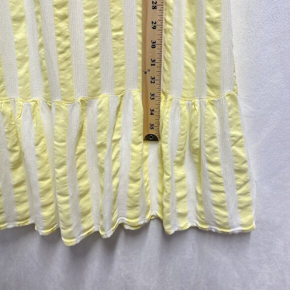 JACQUELINE DE YONG Split Crew Button-Up Belted Tiered Shirt Dress Women Size 38 - Picture 4 of 14